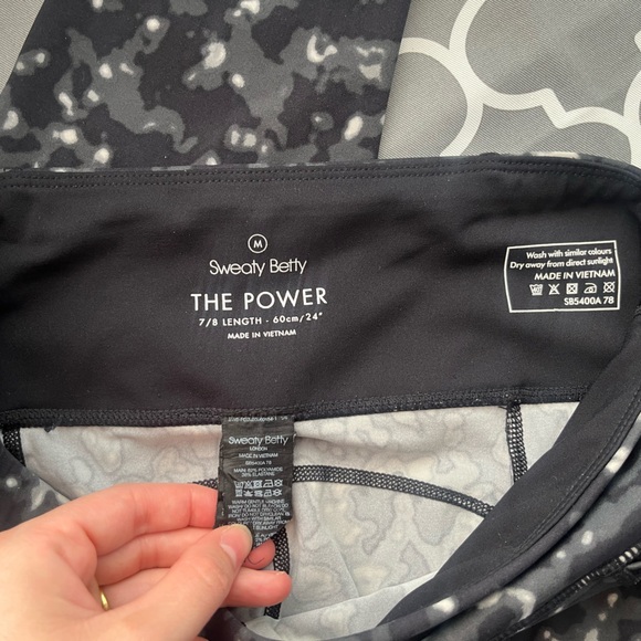 Sweaty Betty The Power Black & White Grey Dapple Leggings Medium - Picture 4 of 5